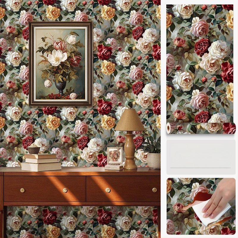 Pašlīmējošs sienas pārklājums ar ziedu rakstu, PVC materiāls, Premium Xinfeng star