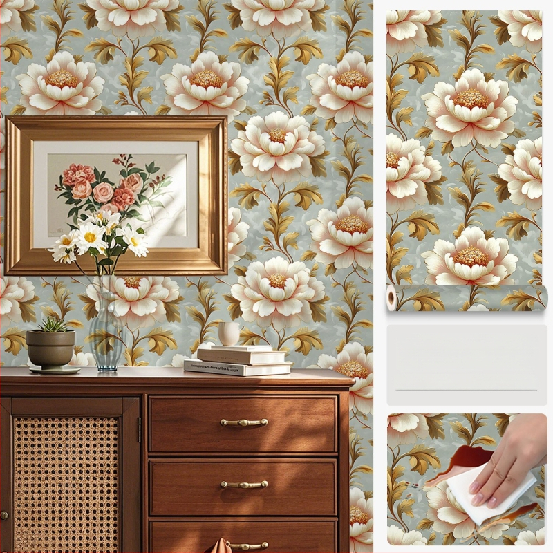 Pašlīmējošs sienas pārklājums ar ziedu rakstu, PVC materiāls, Premium Xinfeng star