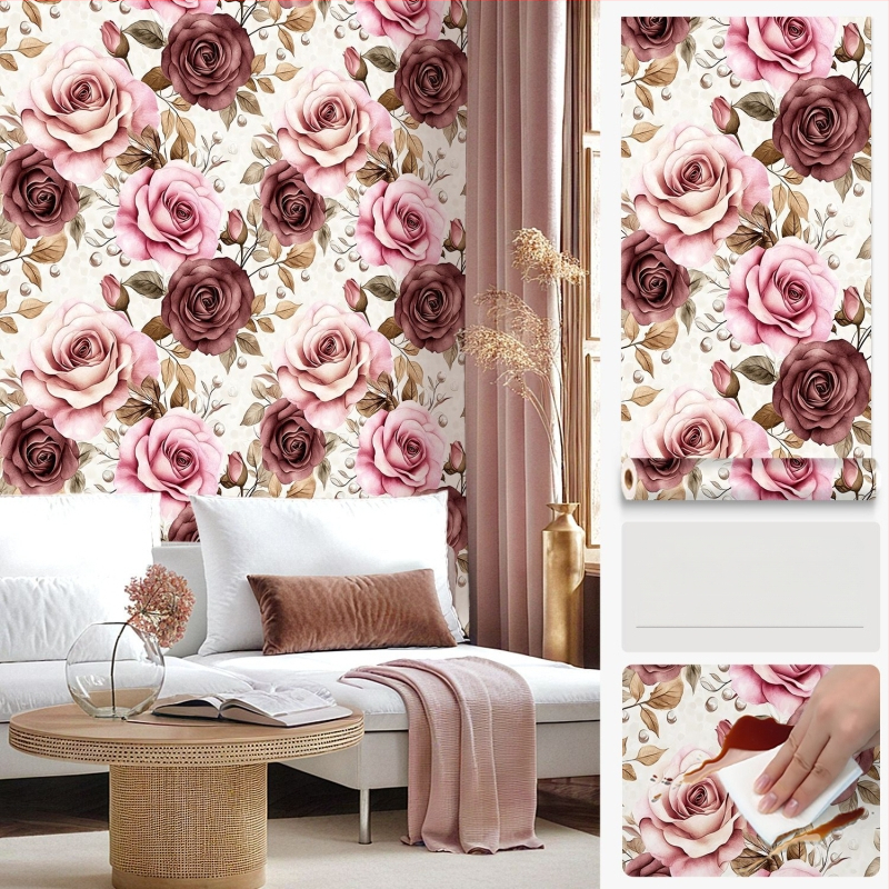 Pašlīmējošs sienas pārklājums ar ziedu rakstu, PVC materiāls, Premium Xinfeng star