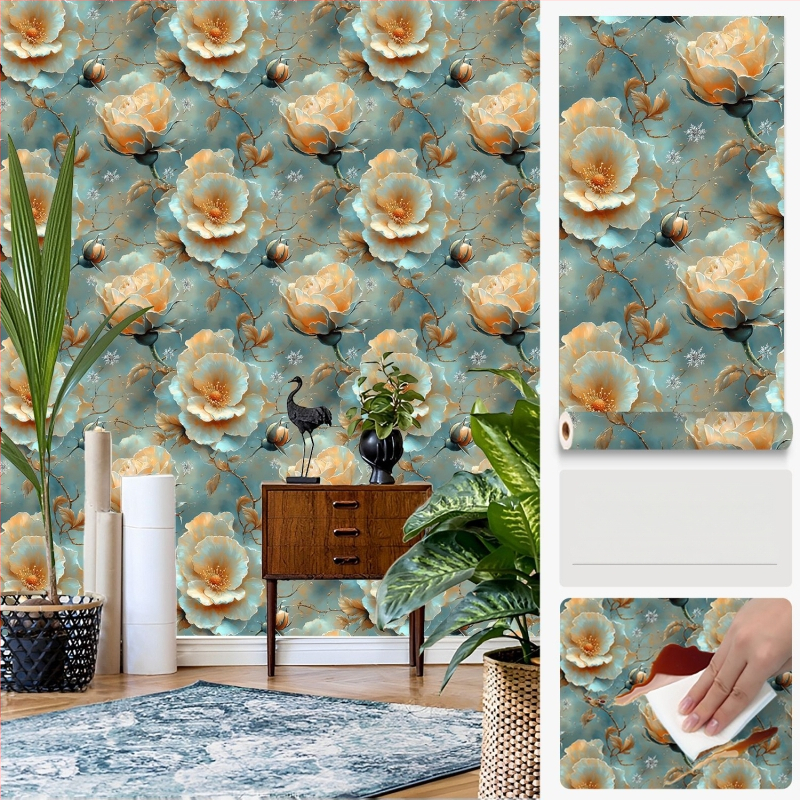 Pašlīmējošs sienas pārklājums ar ziedu rakstu, PVC materiāls, Premium Xinfeng star