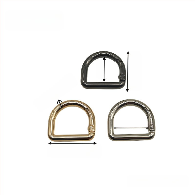 D‑formájú táska hardver készlet: rugós gyűrű, D‑formájú csat és vállszíj csat | Fém | Őszi 2024 megjelenés | Poggyász kiegészítők