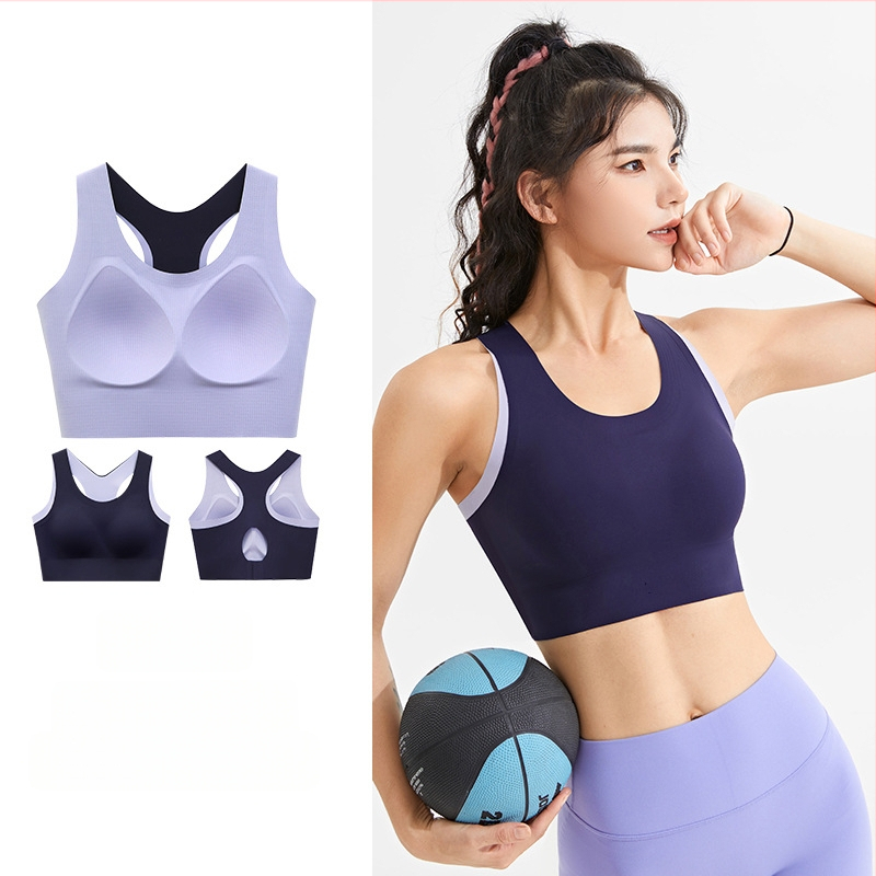 Αθλητικό τοπ χωρίς ραφές με επένδυση στήθους, Aofinico — βασικό ύφασμα νάιλον, πλήρης κάλυψη στήθους, λεπτή διαμορφωμένη επένδυση, σταθερές διπλές ιμάνες