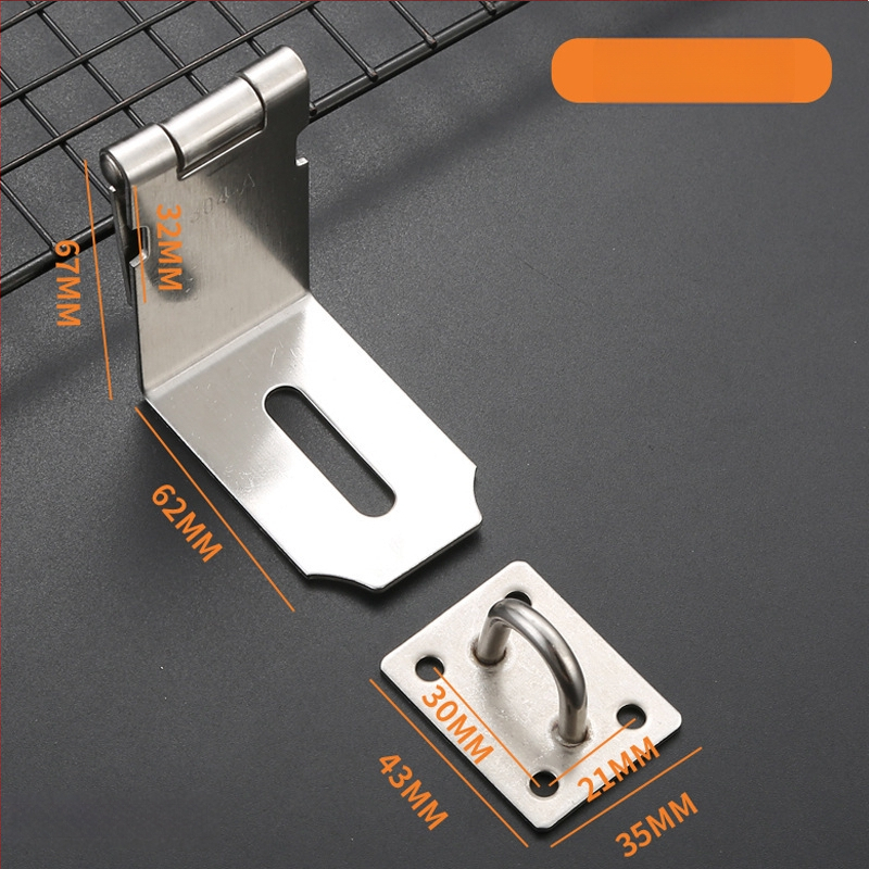 Nerūdijančio plieno užrakinimo plokštė, modelis 06 Lock Card, skirta stalčiams, spintelėms, medinėms dėžėms, langams ir durims, paviršiaus apdaila wire-drawing, šiuolaikinis paprastumas