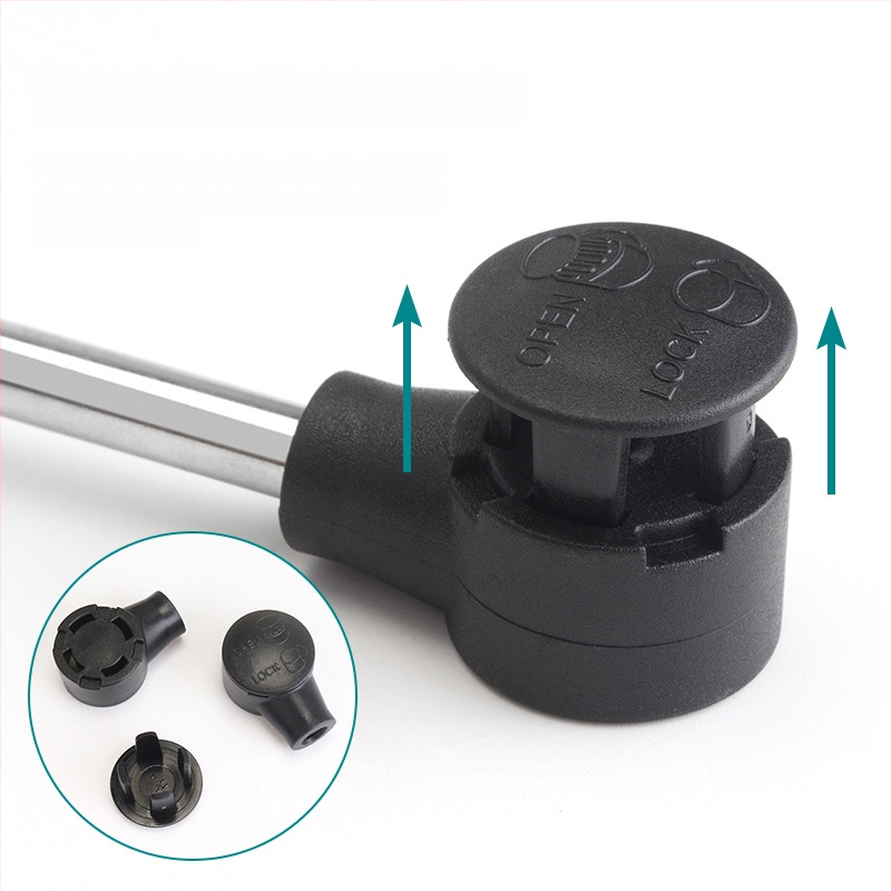 Trumpa atraminė lazdelė durims su aliuminio rėmu ir stiklo plokštėmis — Medžiaga: šaltai valdomas plienas + ABS, Gamyba: liejimas presu (die casting), Šiuolaikiškas minimalistinis stilius