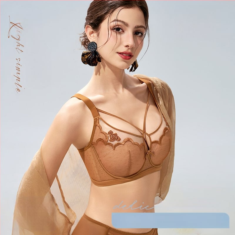 Push-up melltartó nőknek nagy mellekhez, 3/4 kosár, ultra vékony formázott kosár, nylon anyag, állítható, hátul négy soros záródás