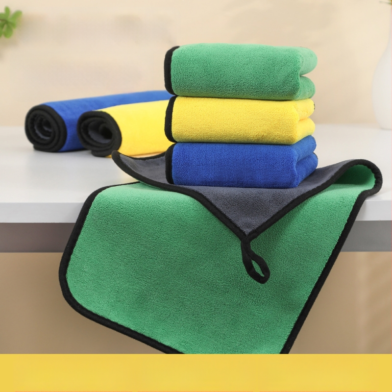 Daugiafunkcinis automobilio rankšluostis iš koralo fliso, dvipusiai stores audinys, 500–600 g, siuvimo ir velūro pabaiga