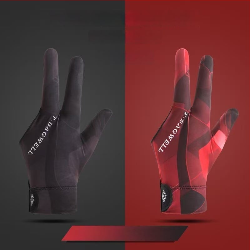 Tīri plānas bilarda cimdi - trīs pirksti, elpojoši, pretslīdēši, ar pusi pirksta