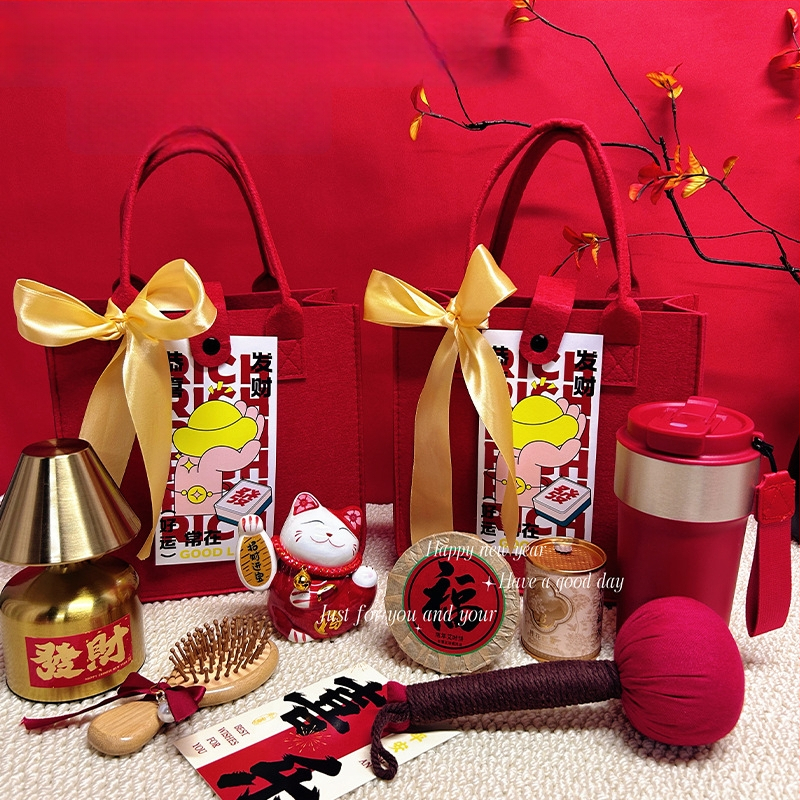 Filca biznesa dāvanu komplekts ķīniešu stilā ar dāvanu kastīti; piemērots korporatīviem, promo un reklāmas dāvanām.