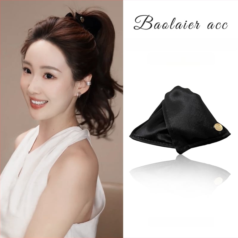 Satīna trīsstūrveida matu spraudnis sievietēm, rokdarbs, pavasaris 2025