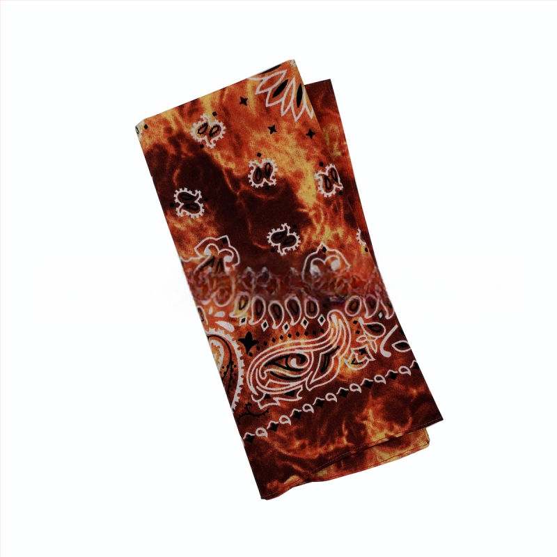 Pamuņas kvadrātveida šalle ar Cashew Flower rakstu, tie-dye, ārējai izmantošanai, unisex, ar logotipu drukāto, daudzfunkcionāls