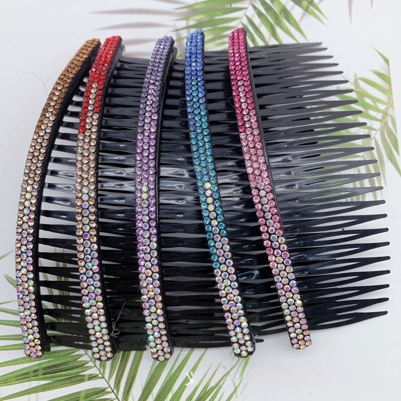 Češalj za kosu - cvjetnog oblika, plastični s dijamantima ukrasom, jednostavan ženski stil, za šiške