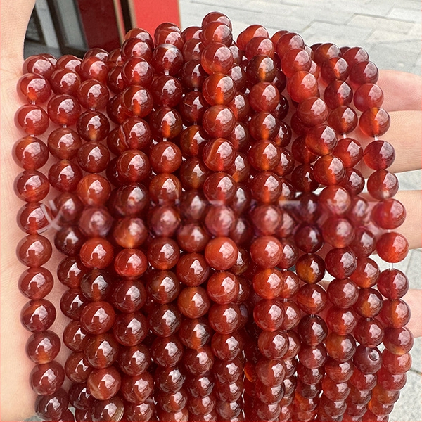 Jiejing 5A Crveni ahat i šareni ahat, prirodni kristalni perle za DIY narukvicu