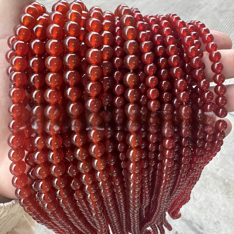 Jiejing 5A Crveni ahat i šareni ahat, prirodni kristalni perle za DIY narukvicu