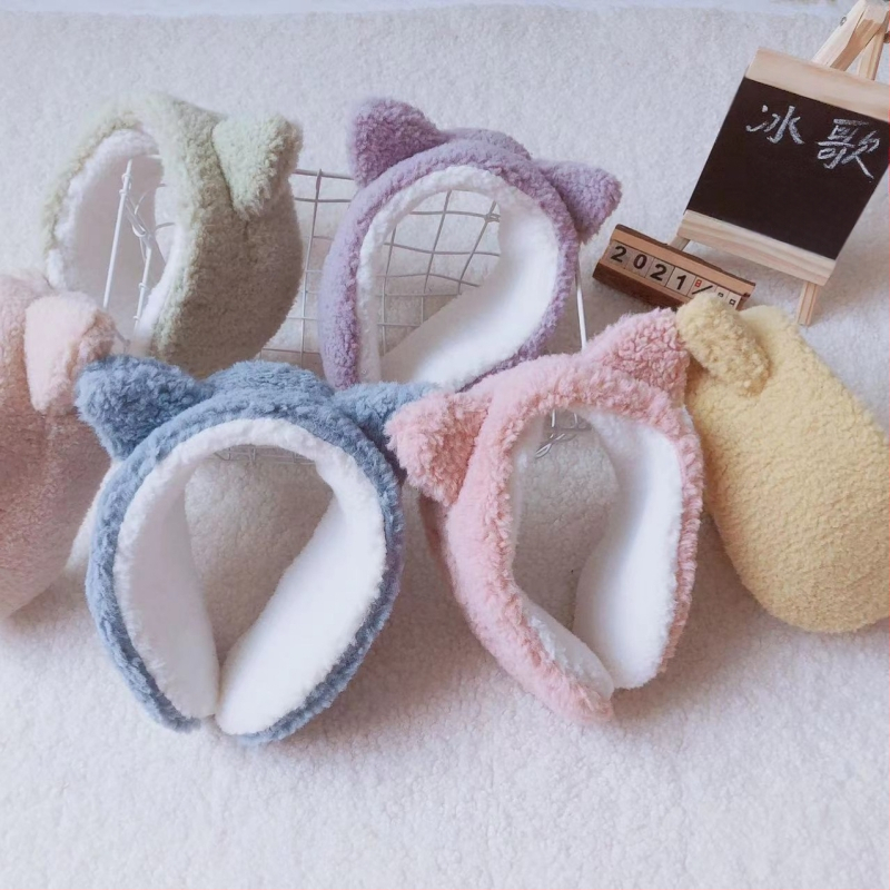 Unisex kašmiera ausu sargi, pūkaini, biezāki ziemas siltumam, ar karikatūras rakstu