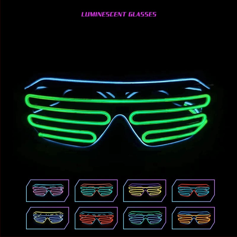 Bevieliai šviesūs akiniai – rekvizitas vakarėliams; Medžiaga: plastikas; Maitinimas: 2x1.5V AAA arba 2x7 baterijos (be baterijų); Logotipo spauda: įmanoma; Gamyba: pusiau rankinis ir pusiau mechaninis