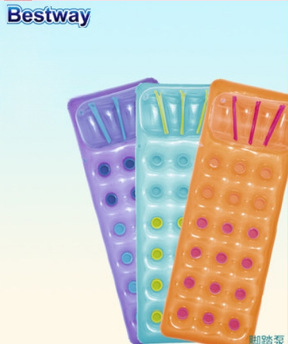 Pūšamais dubultais ūdens krēsls ar varavīksnes rakstu un gaisa spilvenu, no videi draudzīga PVC