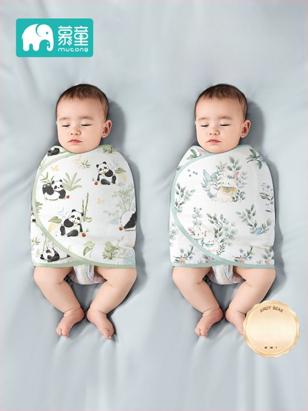 Mu Tong bebi swaddle ručnik – 100% pamuk, za novorođenčad 0–1 godina, Sigurnosna razina A, Sve sezone, Jesen 2025