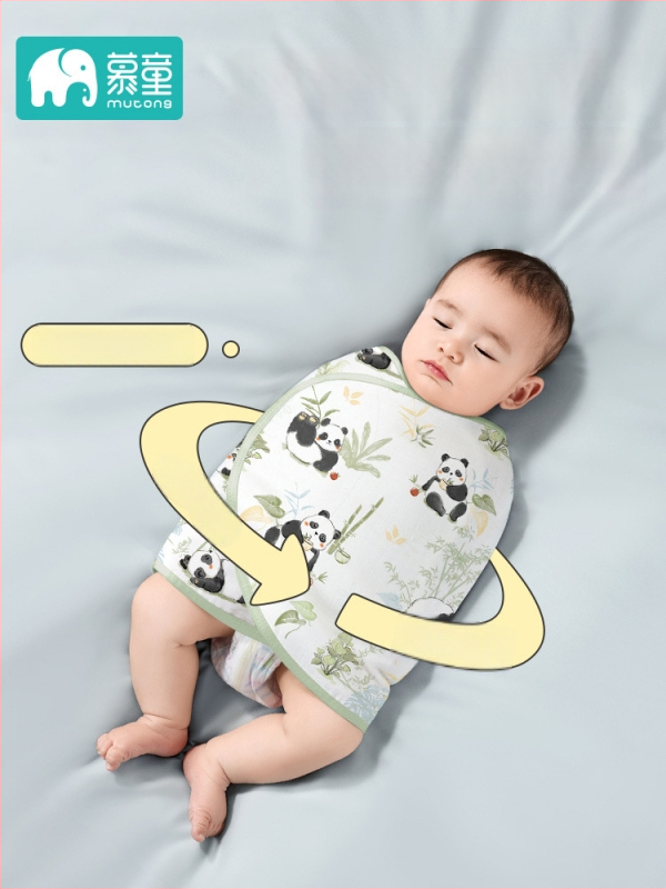 Mu Tong bebi swaddle ručnik – 100% pamuk, za novorođenčad 0–1 godina, Sigurnosna razina A, Sve sezone, Jesen 2025