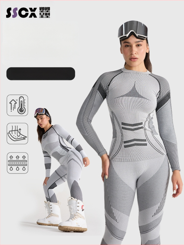 Ātrās žāvēšanas slēpošanas komplekts — silts pamatslānis, kokvilnas maisījums (Spandex 13%, Nylon 61%, Polyester 26%), Ziema/Rudens, Vīrieši, Darbības: skrējiens, riteņbraukšana, sniegs un ledus, pārgājieni