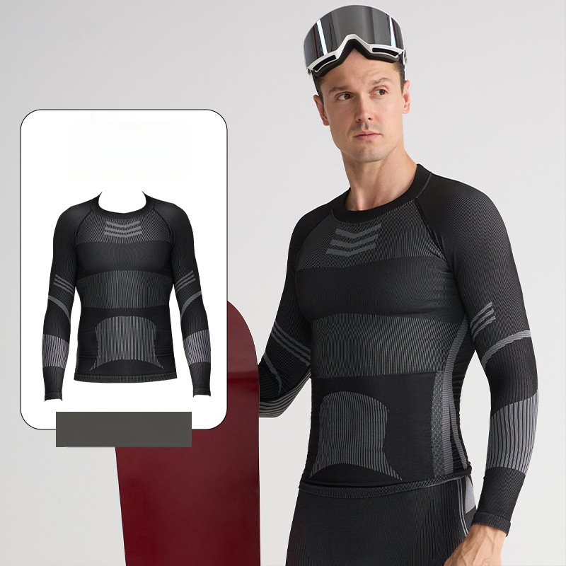 Ātrās žāvēšanas slēpošanas komplekts — silts pamatslānis, kokvilnas maisījums (Spandex 13%, Nylon 61%, Polyester 26%), Ziema/Rudens, Vīrieši, Darbības: skrējiens, riteņbraukšana, sniegs un ledus, pārgājieni