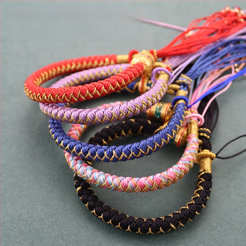 Apyrankė su drakono žvynų mazgu, Tibeto įkvėpta dizainas, rankomis pintas virvės, unisex, etninio stiliaus