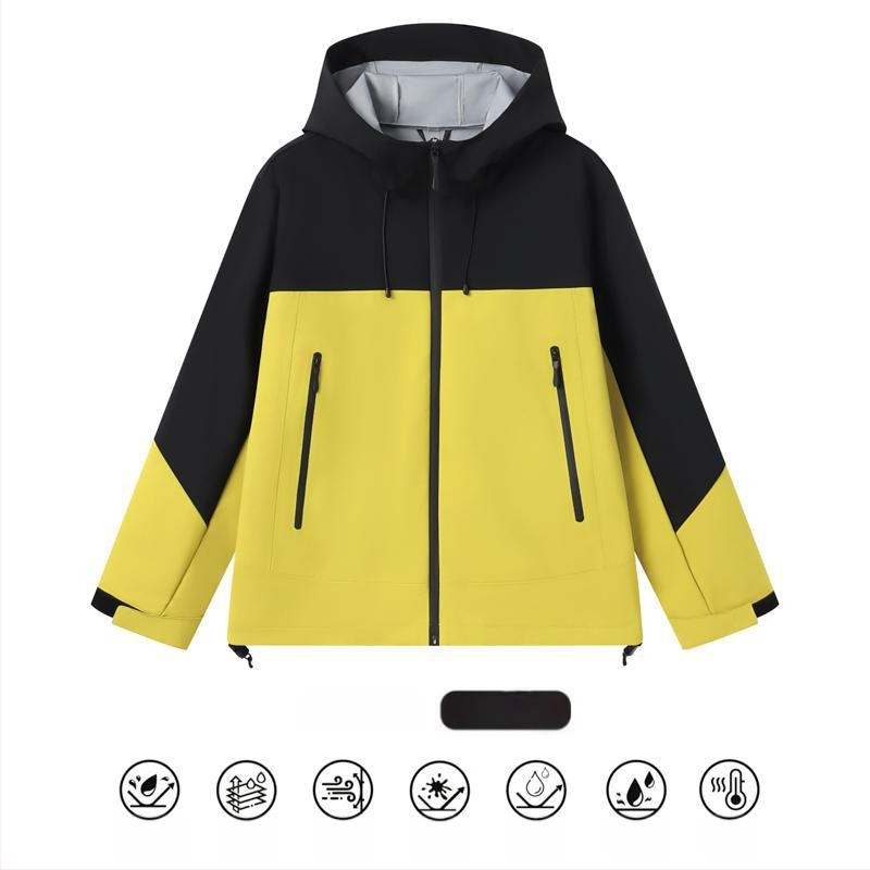 Veekindel ja tuulekindel töömantel kapuutsiga, kõrge krae ja tõmblukuga, kolmekihiline kangas, talvine välistoode noortele