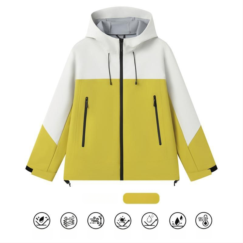 Veekindel ja tuulekindel töömantel kapuutsiga, kõrge krae ja tõmblukuga, kolmekihiline kangas, talvine välistoode noortele