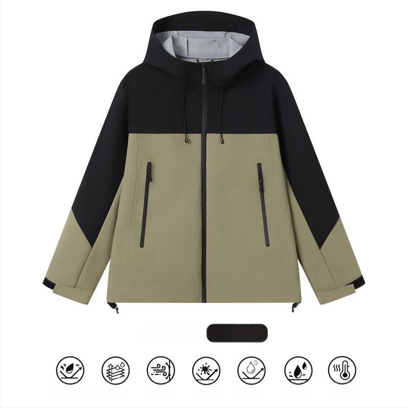 Veekindel ja tuulekindel töömantel kapuutsiga, kõrge krae ja tõmblukuga, kolmekihiline kangas, talvine välistoode noortele