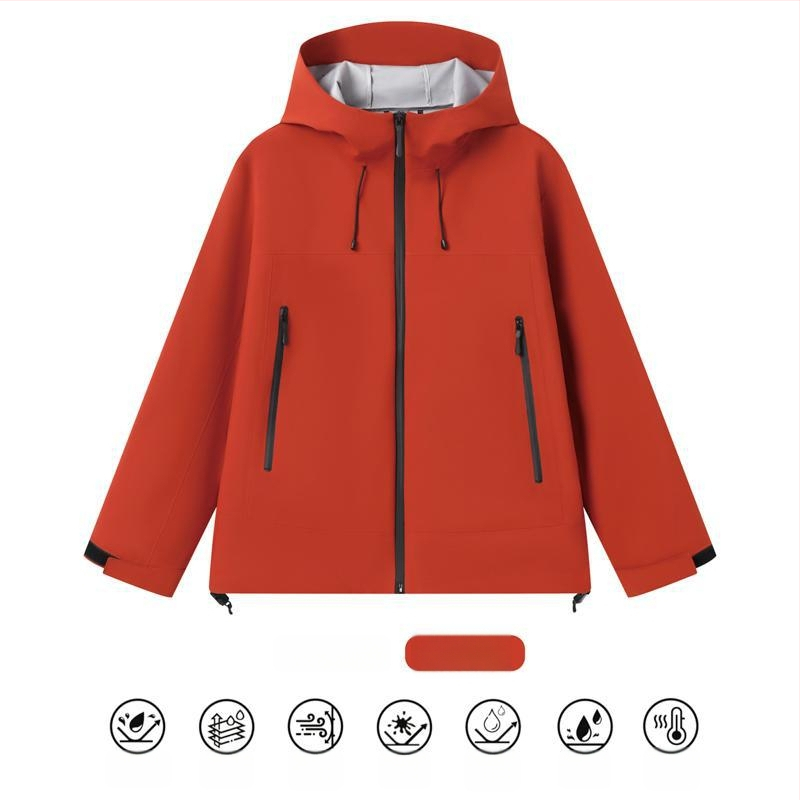 Veekindel ja tuulekindel töömantel kapuutsiga, kõrge krae ja tõmblukuga, kolmekihiline kangas, talvine välistoode noortele