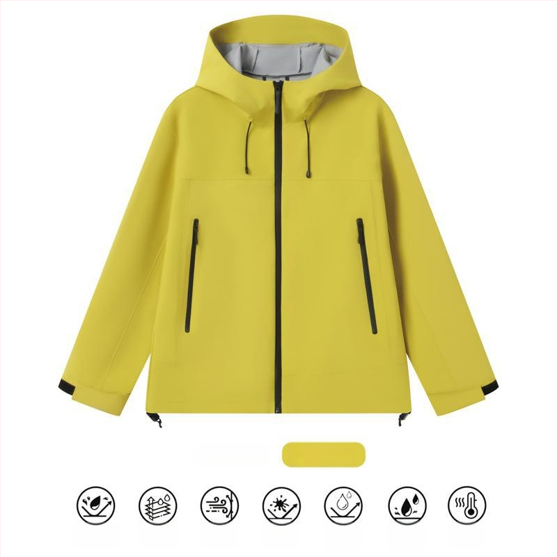 Veekindel ja tuulekindel töömantel kapuutsiga, kõrge krae ja tõmblukuga, kolmekihiline kangas, talvine välistoode noortele