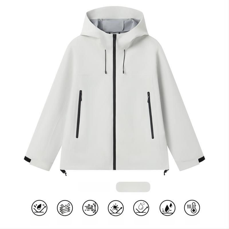 Veekindel ja tuulekindel töömantel kapuutsiga, kõrge krae ja tõmblukuga, kolmekihiline kangas, talvine välistoode noortele