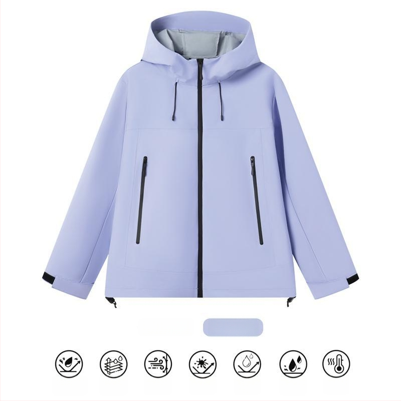 Veekindel ja tuulekindel töömantel kapuutsiga, kõrge krae ja tõmblukuga, kolmekihiline kangas, talvine välistoode noortele