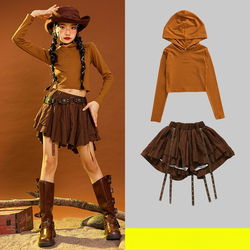 Vaikų hip-hop šokių kostiumas, kordurojo audinys iš medvilnės, 3–8 metų (100–140 cm), pavasario ir rudens pasirodymų apranga