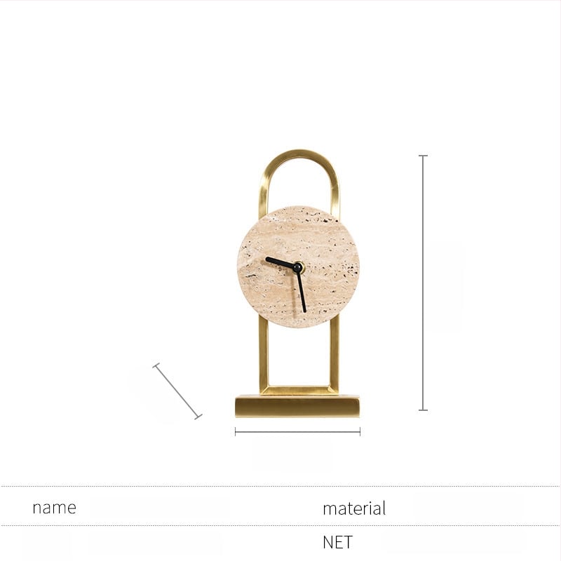 Irodai asztali dekorációs óra — könnyed luxus modern stílus, fém-márvány kivitelezés, polírozott, félig manuális és félig mechanikus kivitelezés