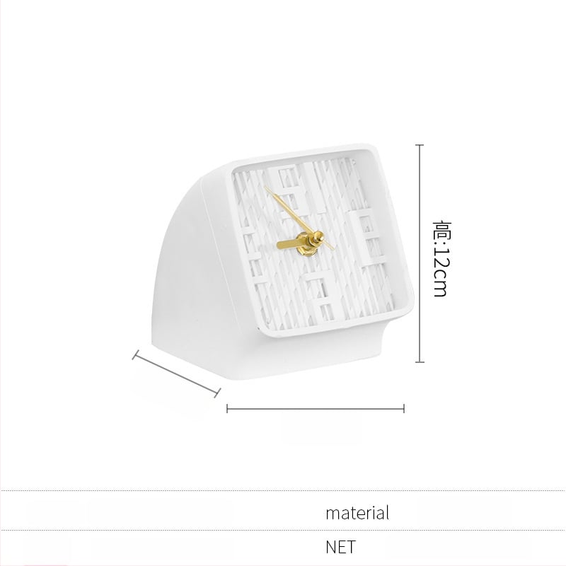 Irodai asztali dekorációs óra — könnyed luxus modern stílus, fém-márvány kivitelezés, polírozott, félig manuális és félig mechanikus kivitelezés