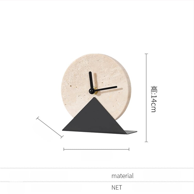 Irodai asztali dekorációs óra — könnyed luxus modern stílus, fém-márvány kivitelezés, polírozott, félig manuális és félig mechanikus kivitelezés