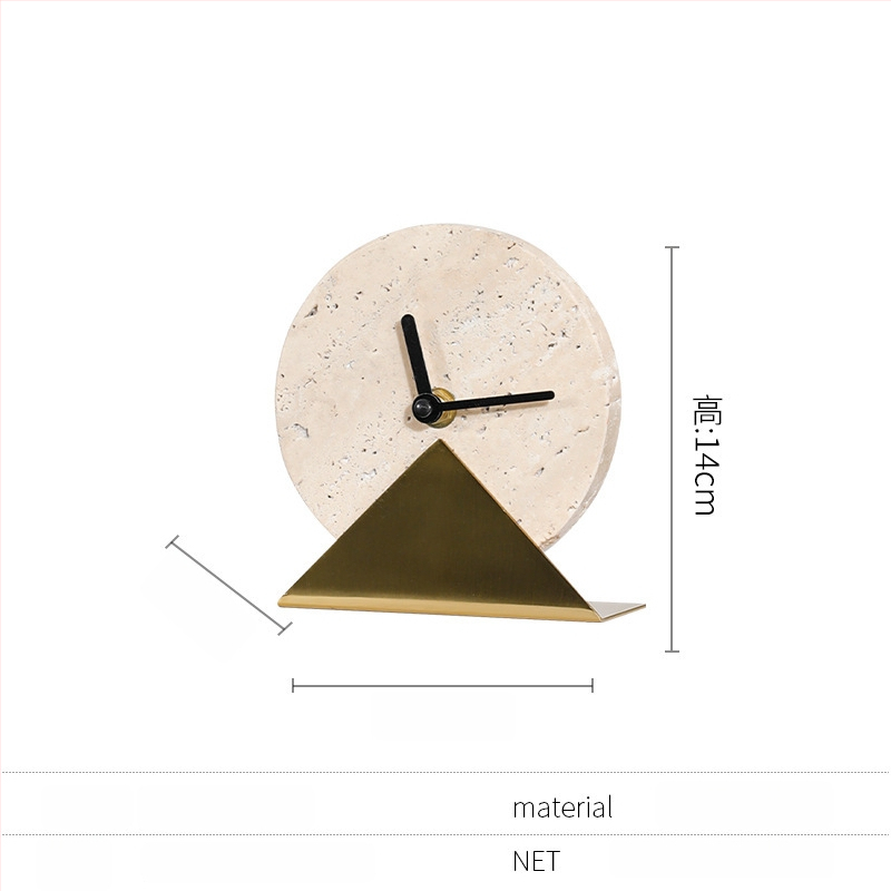 Irodai asztali dekorációs óra — könnyed luxus modern stílus, fém-márvány kivitelezés, polírozott, félig manuális és félig mechanikus kivitelezés