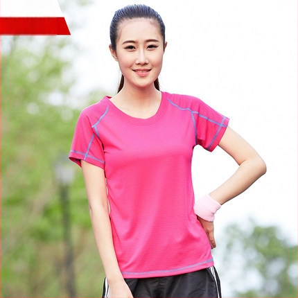 Πολυεστερική κοντομάνικη μπλούζα με στρογγυλό λαιμό, γρήγορο στέγνωμα και διαπνοή