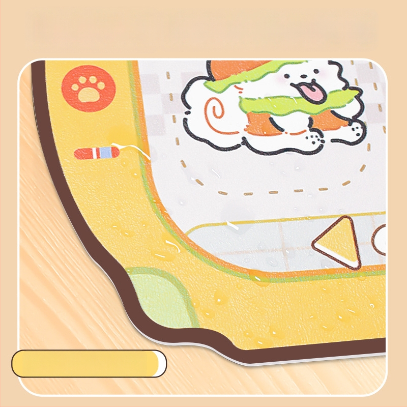 Подложка за хранене на домашни любимци - кожа, антипроливане, водоустойчива и маслоустойчива, противохлъзгаща за котки и кучета, карикатурен дизайн, Pink Claw