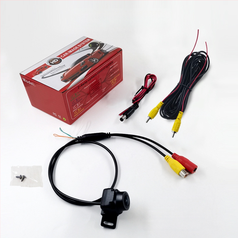 Automobilio galinio vaizdo kamera su fisheye plačiaekraniu, 12V, IP68 atsparumas vandeniui, reguliuojamas kampas