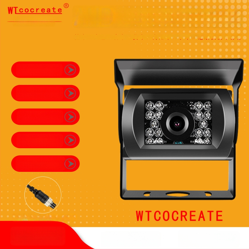 Automobilio/autobusų atbulinės eigos kamera su AHD infraraudonąja nakties vizija, atspari vandeniui ir dūžiams, maitinimas 12–24V, 125° matymo kampas, suderinama su 4.3/7/9 colių ekranais