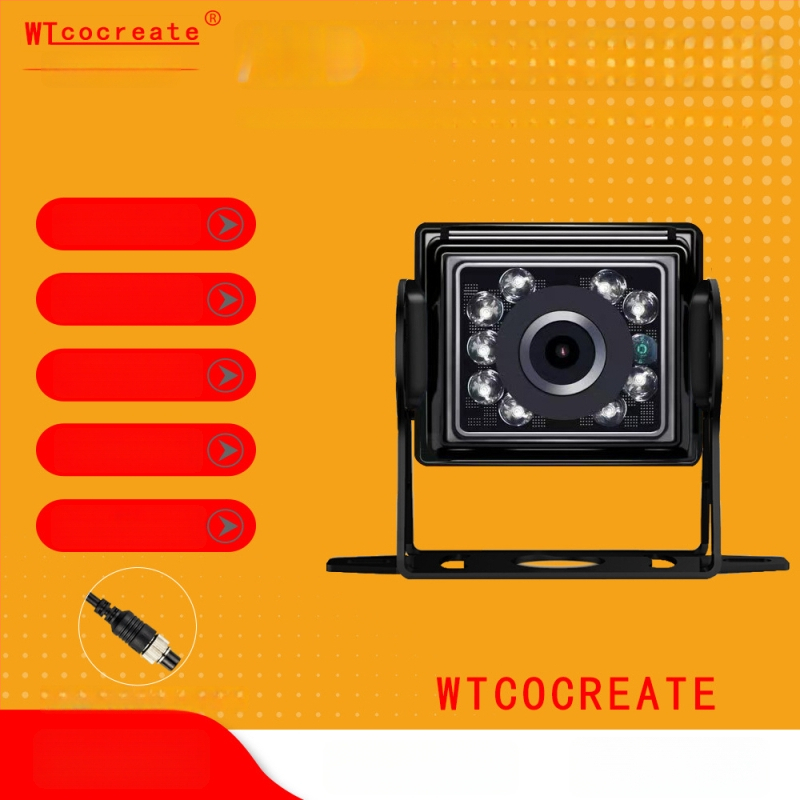 Automobilio/autobusų atbulinės eigos kamera su AHD infraraudonąja nakties vizija, atspari vandeniui ir dūžiams, maitinimas 12–24V, 125° matymo kampas, suderinama su 4.3/7/9 colių ekranais