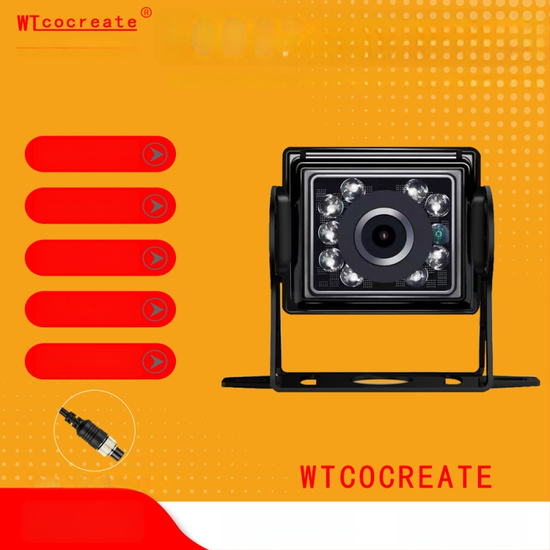 Automobilio/autobusų atbulinės eigos kamera su AHD infraraudonąja nakties vizija, atspari vandeniui ir dūžiams, maitinimas 12–24V, 125° matymo kampas, suderinama su 4.3/7/9 colių ekranais