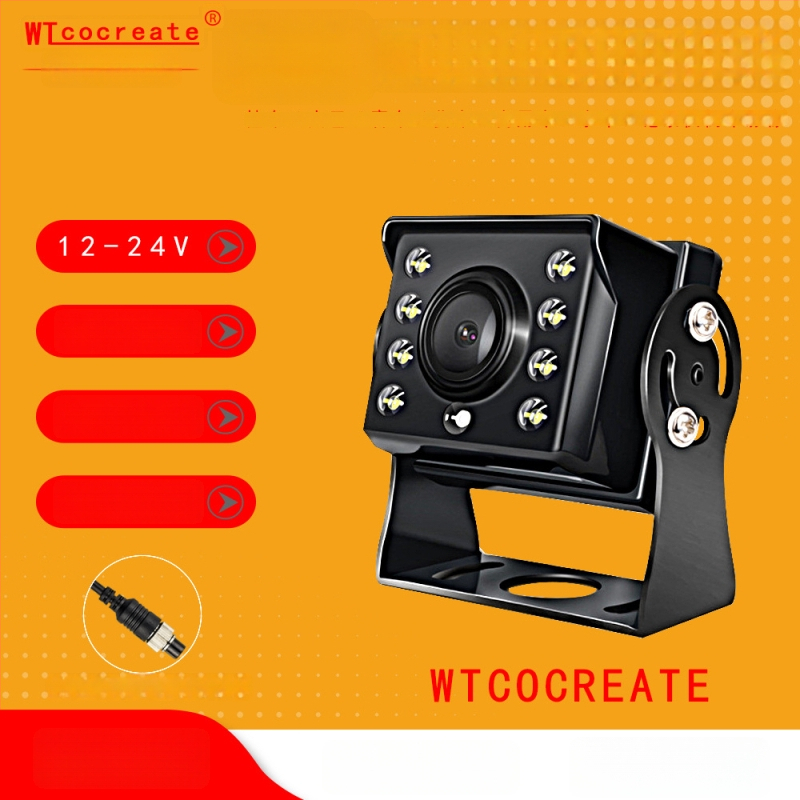 Automobilio/autobusų atbulinės eigos kamera su AHD infraraudonąja nakties vizija, atspari vandeniui ir dūžiams, maitinimas 12–24V, 125° matymo kampas, suderinama su 4.3/7/9 colių ekranais