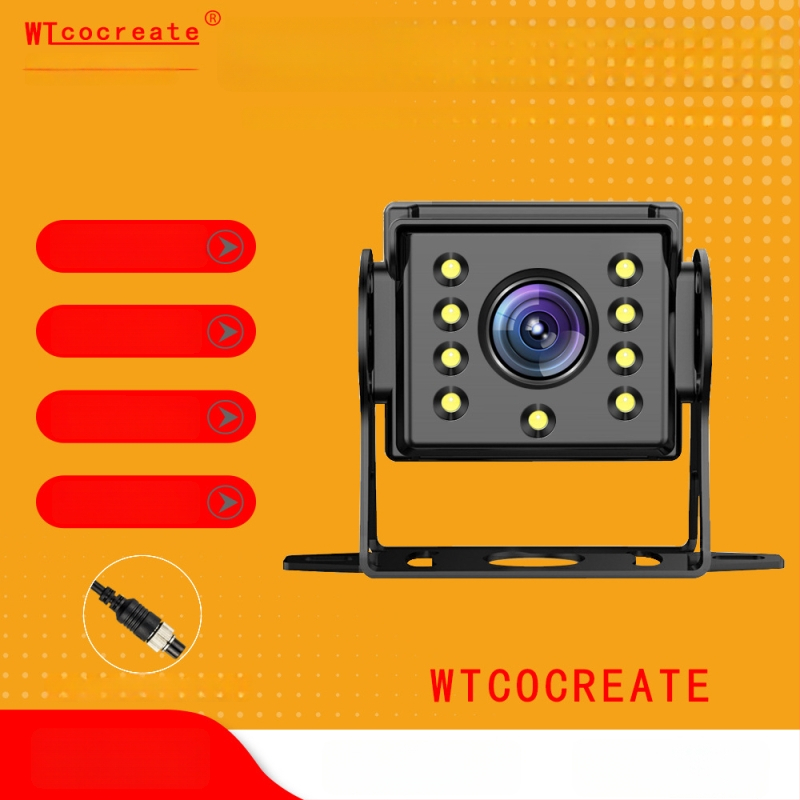 Automobilio/autobusų atbulinės eigos kamera su AHD infraraudonąja nakties vizija, atspari vandeniui ir dūžiams, maitinimas 12–24V, 125° matymo kampas, suderinama su 4.3/7/9 colių ekranais