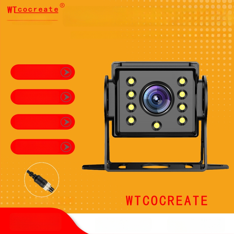 Automobilio/autobusų atbulinės eigos kamera su AHD infraraudonąja nakties vizija, atspari vandeniui ir dūžiams, maitinimas 12–24V, 125° matymo kampas, suderinama su 4.3/7/9 colių ekranais