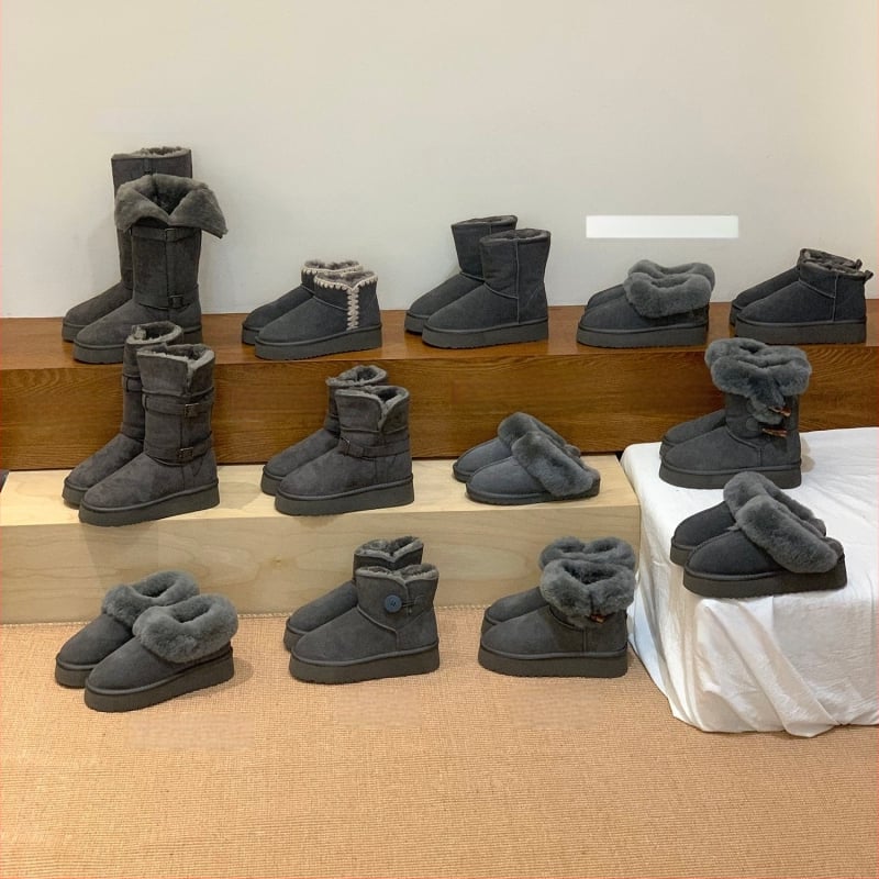 Moteriški odiniai sniego batai su storesne padu, vilnos-kašmyro vidinė danga, gilus įėjimas, žemas siluetas