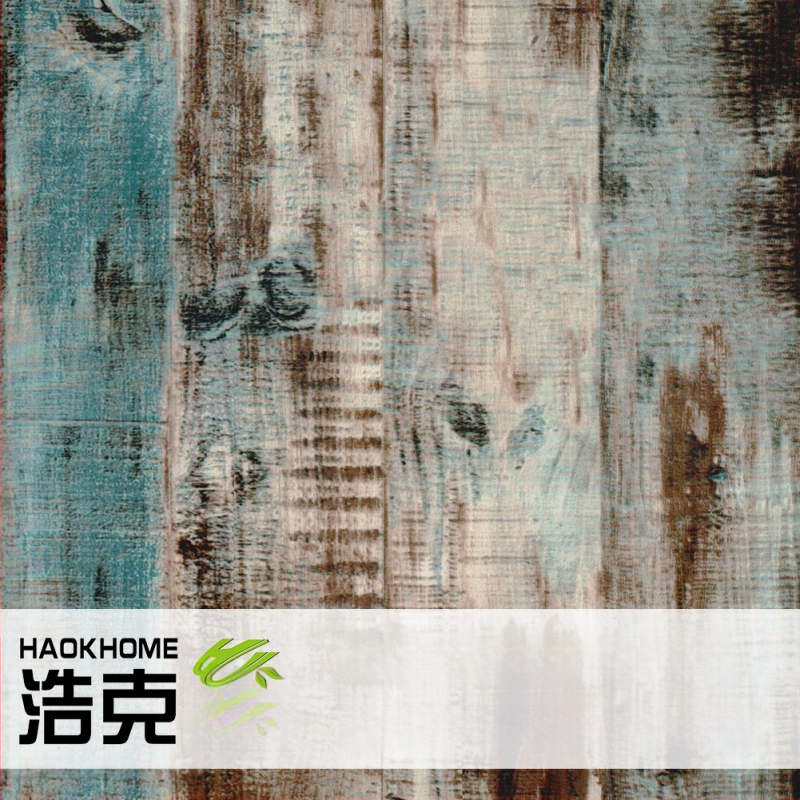 HAOKHOME/Hulk pašlīmējamā PVC tapete ar koka graudu tekstūru, retro stils, trīslāņu konstrukcija