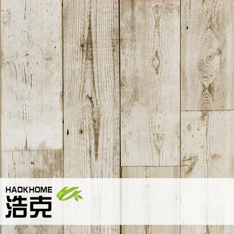 HAOKHOME/Hulk pašlīmējamā PVC tapete ar koka graudu tekstūru, retro stils, trīslāņu konstrukcija