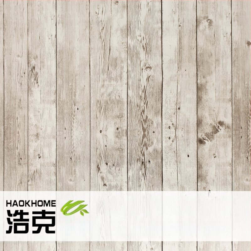HAOKHOME/Hulk pašlīmējamā PVC tapete ar koka graudu tekstūru, retro stils, trīslāņu konstrukcija